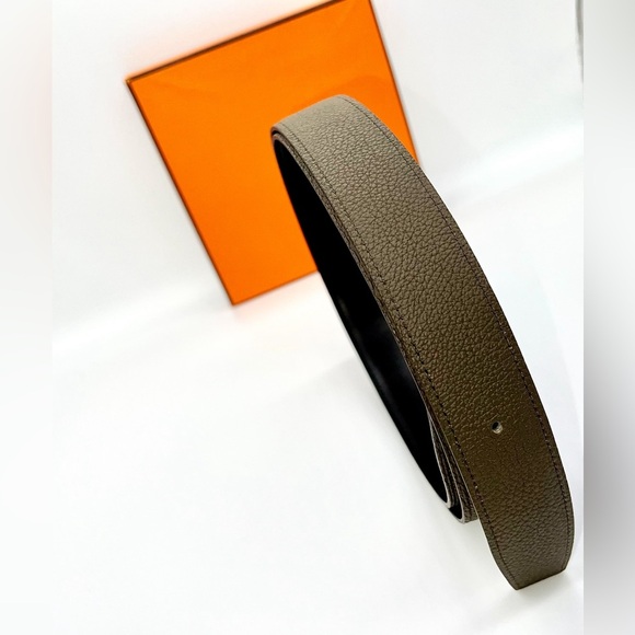 NEW RARE Hermés Limited Edition "H" SMILE Buckle Togo 32mm Belt Size: XXL NWOT - Picture 4 of 8